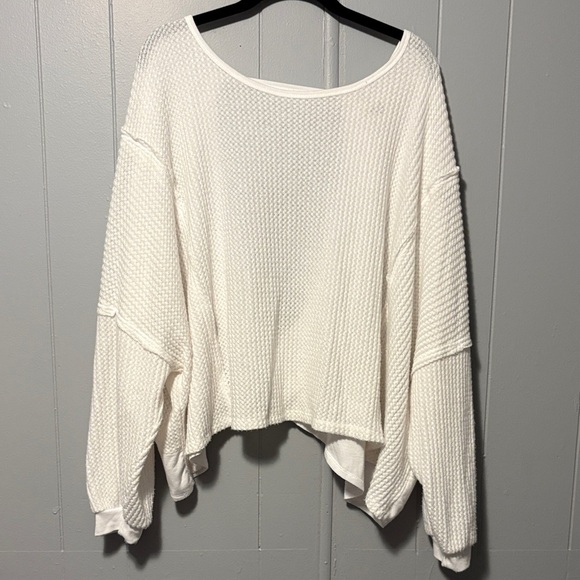 We The Free Waffle Knit Open Back Sweater - Picture 1 of 3